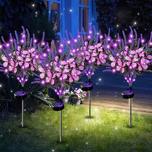 Solar Powered Purple LED Butterfly Lavender Stake Light - Weatherproof Garden Pathway & Lawn Lighting-View 1-Next Deal Shop