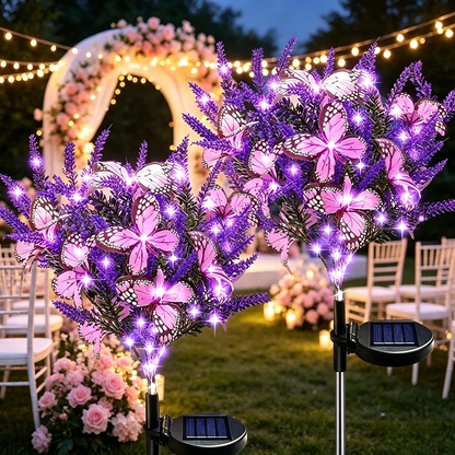 Solar Powered Purple LED Butterfly Lavender Stake Light - Weatherproof Garden Pathway & Lawn Lighting-View 4-Next Deal Shop