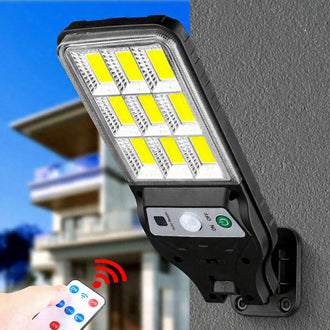 Solar Powered Remote Controlled Motion Sensor LED Wall Light - Weatherproof Outdoor Patio Exterior Lighting