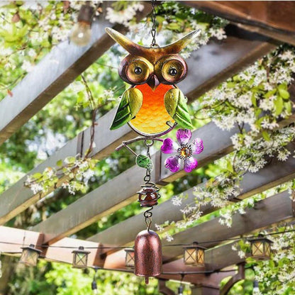 Stained Glass & Iron Owl Garden Wind Chime-Next Deal Shop-Next Deal Shop