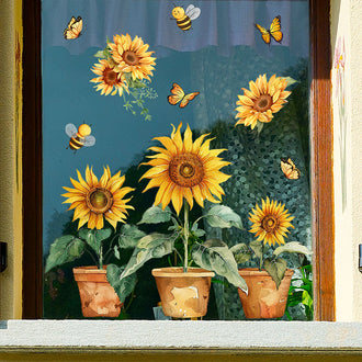 Sunflower & Butterfly Window Clings