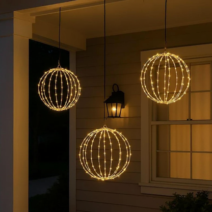 USB Powered Warm White LED Christmas Ball Light - 11.8-Inch, Home Yard Garden Holiday Party Festival Decor Lighting