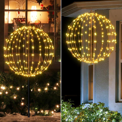 USB Powered Warm White LED Christmas Ball Light - 11.8-Inch, Home Yard Garden Holiday Party Festival Decor Lighting