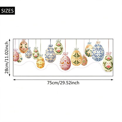 Vintage Floral Easter Egg Window Cling  -  Spring Window Holiday Decor