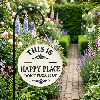 Vintage Quote Metal Garden Sign - 11.8 Inch, Fence & Wall Decor