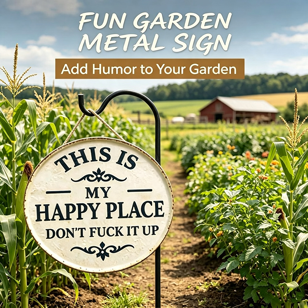 Vintage Quote Metal Garden Sign - 11.8 Inch, Fence & Wall Decor-View 3-Next Deal Shop