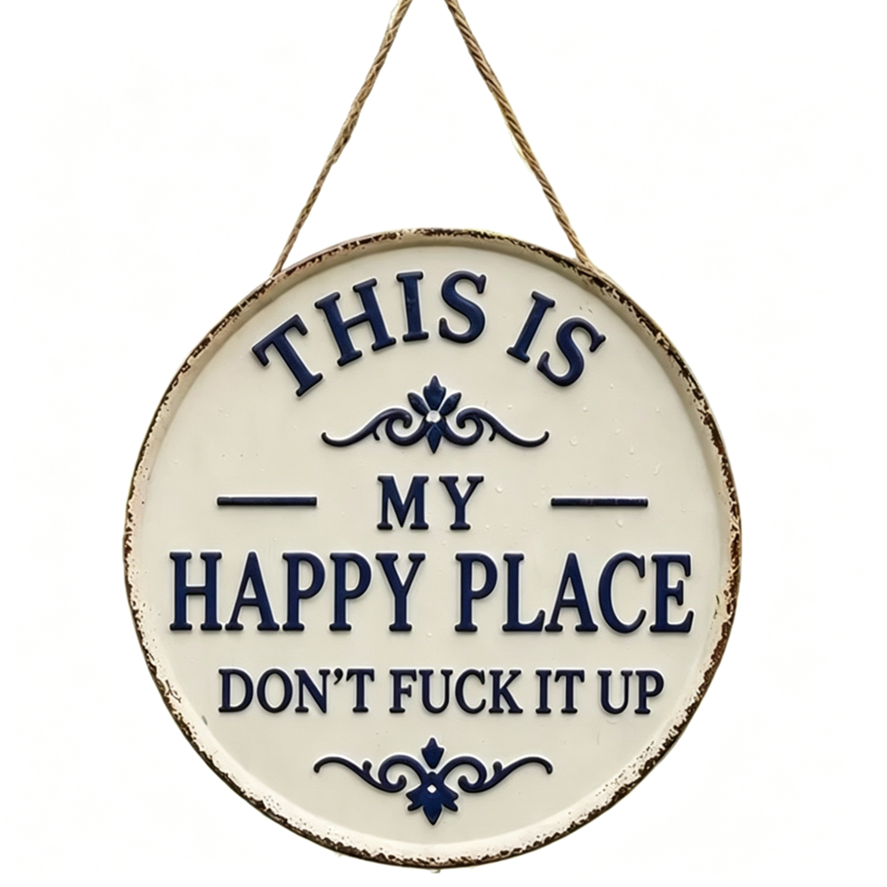 Vintage Quote Metal Garden Sign - 11.8 Inch, Fence & Wall Decor