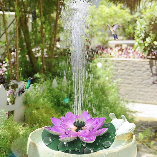 Water Lily Solar Powered Fountain Kit - Garden Pond Birdbath Outdoor Backyard Landscape Decor
