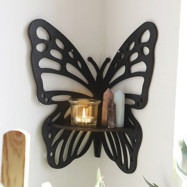 Wooden Butterfly Floating Storage Rack – nextdealshop.co.uk