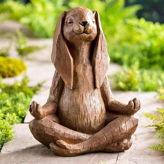 Zen Animal Resin Meditating Bunny Garden Statue - 4.7-Inch, Lawn & Yard Decor-View 1-Next Deal Shop