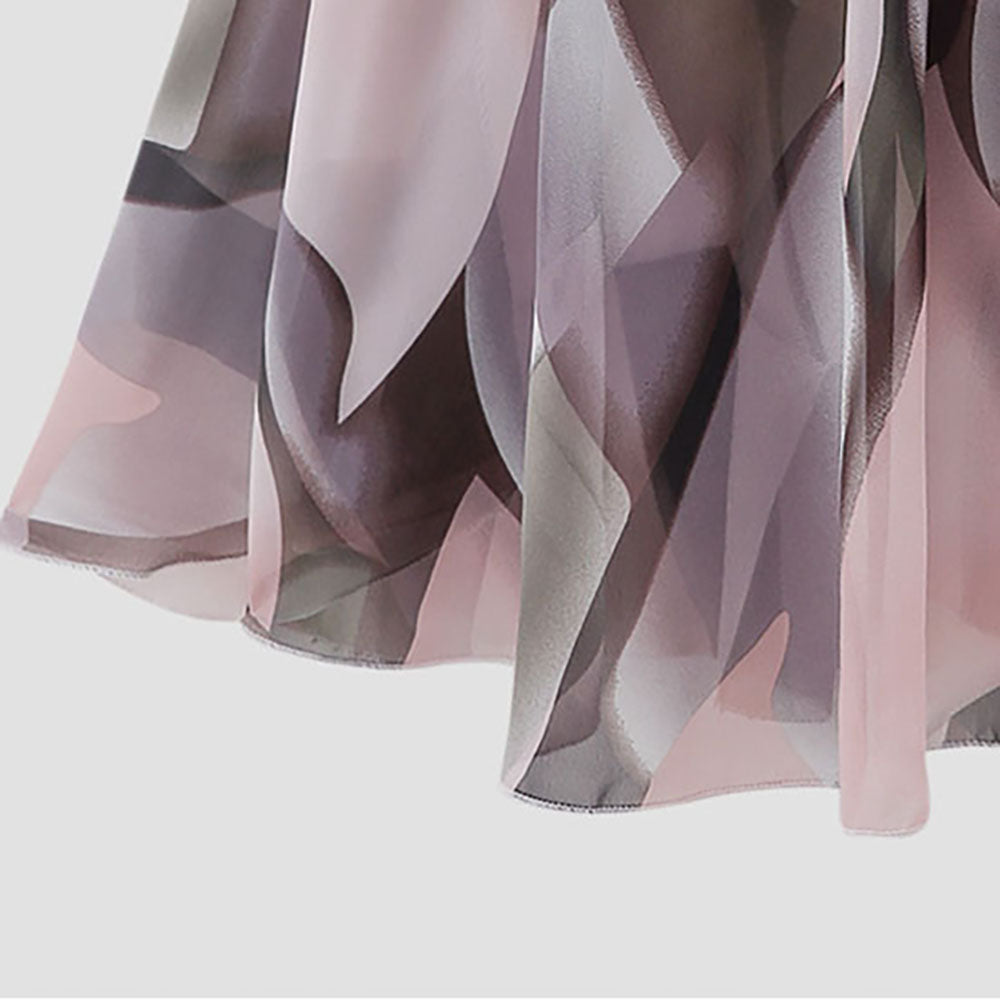 Floral Chiffon Midi Skirt - Fashion Women Summer Beach Daily Casual Wear