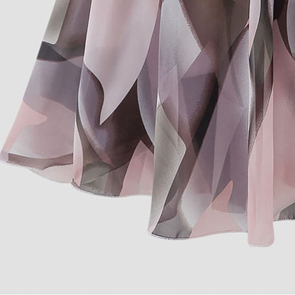 Floral Chiffon Midi Skirt - Fashion Women Summer Beach Daily Casual Wear