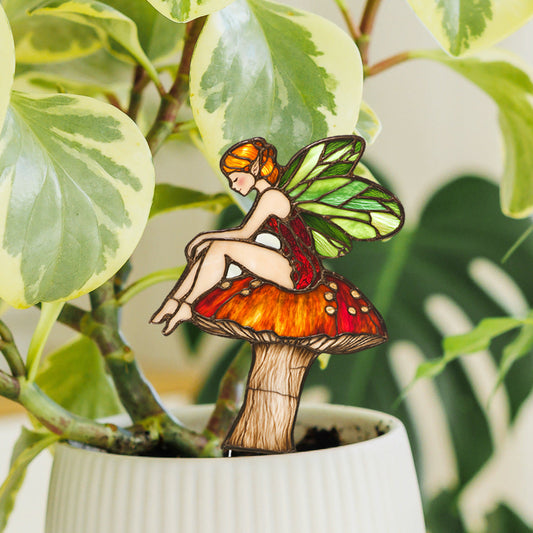 Fairy and Mushroom Flower Pot Decor - Garden Home Potted Plant Decoration