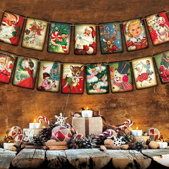 Vintage Christmas Hanging Banner Set