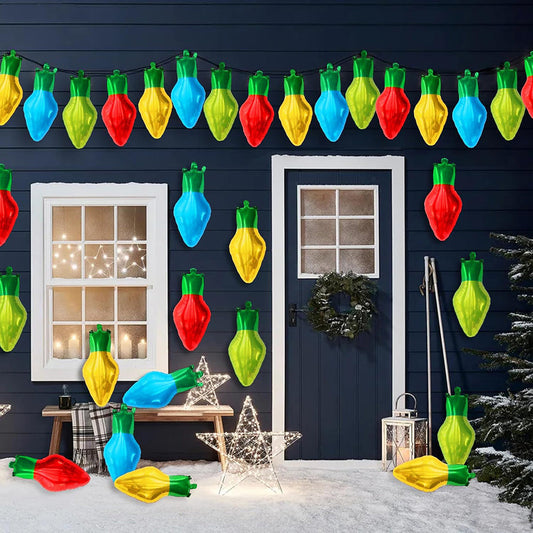 Festive Light Bulb Foil Balloon - 20 Pcs, Indoor Outdoor Holiday Party Decor