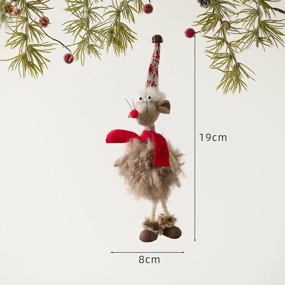 Handmade Christmas Mouse Hanging Ornament