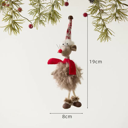 Handmade Christmas Mouse Hanging Ornament