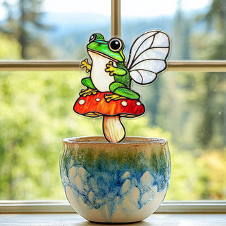 Fairy Frog Flower Pot Decor