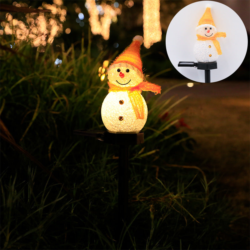Solar Powered LED Snowman Stake Light
