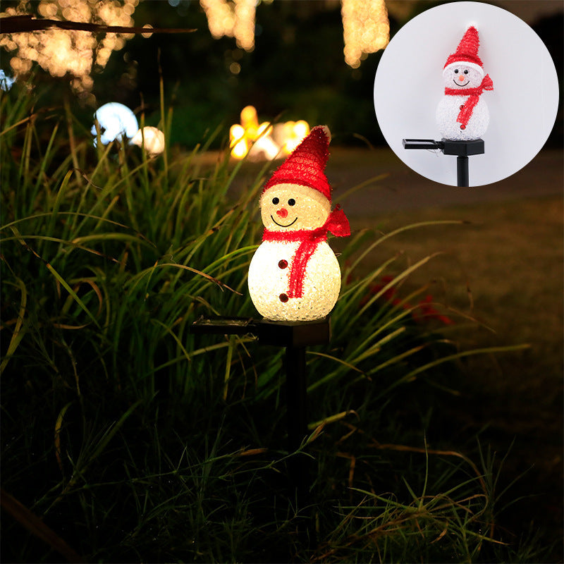 Solar Powered LED Snowman Stake Light