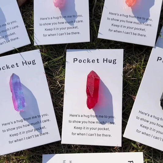 Healing Crystal Pocket Hug Card - Encouragement Keepsake Card For Home Office Desk Decoration And Novelty Novelty Gift