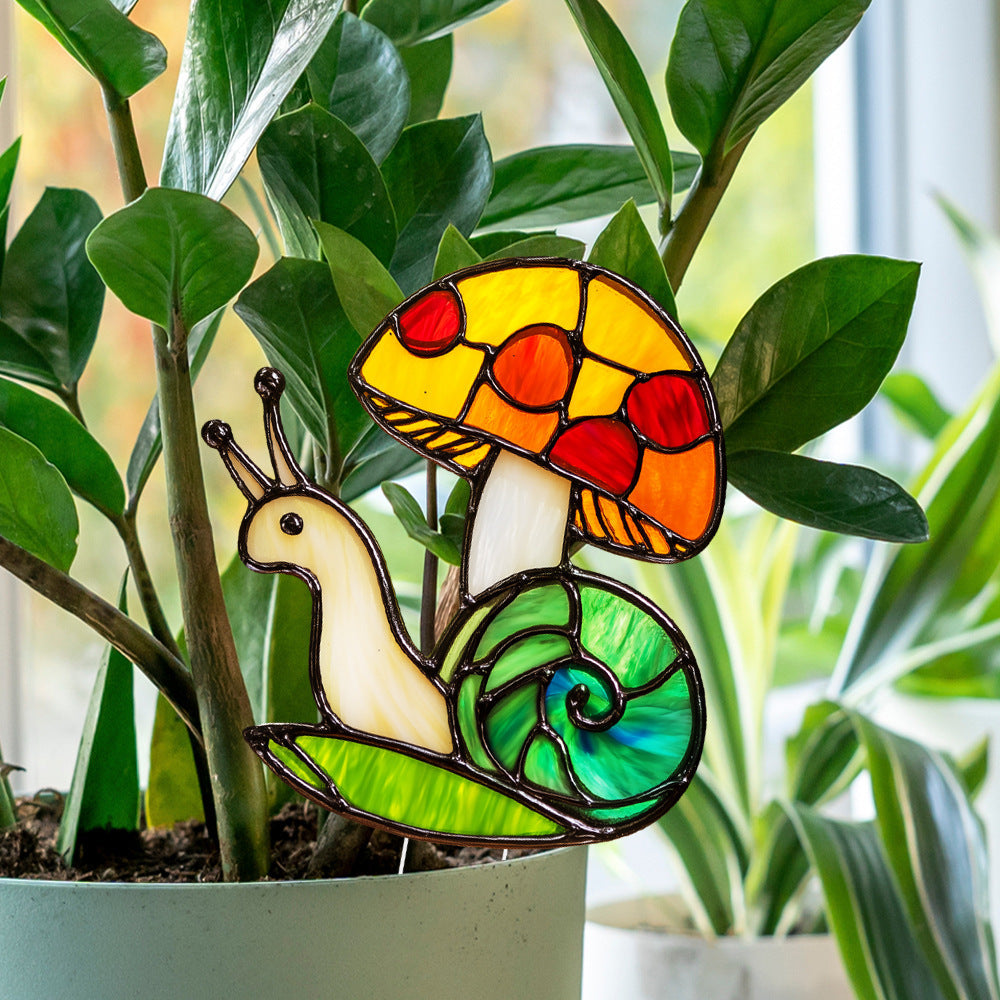 Snail and Mushroom Flower Pot Decor - Garden Home Potted Plant Decoration