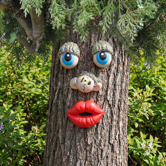 Funny Tree Face Sculpture Set