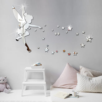 Dreamy Fairy & Stars Mirror Wall Sticker Set