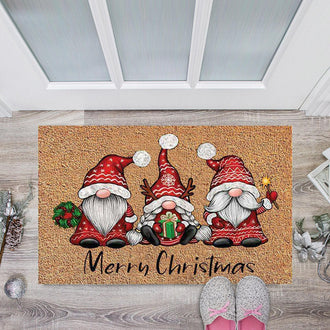 Adorable Christmas Gnome Door Mat