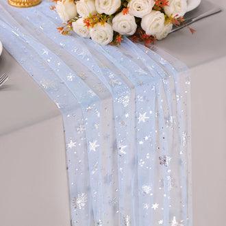 Elegant Christmas Snowflake Table Runner