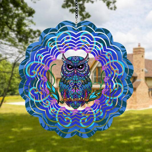 Metal Owl Outdoor Wind Spinner - Garden Yard Patio Outdoor Wind Decoration