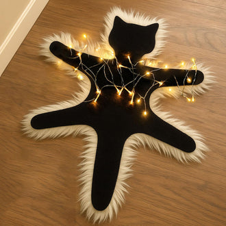 Funny Fried Cat Rug with LED Lights