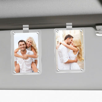 2 Pack - Magnetic Picture Holder with Car Visor Clip