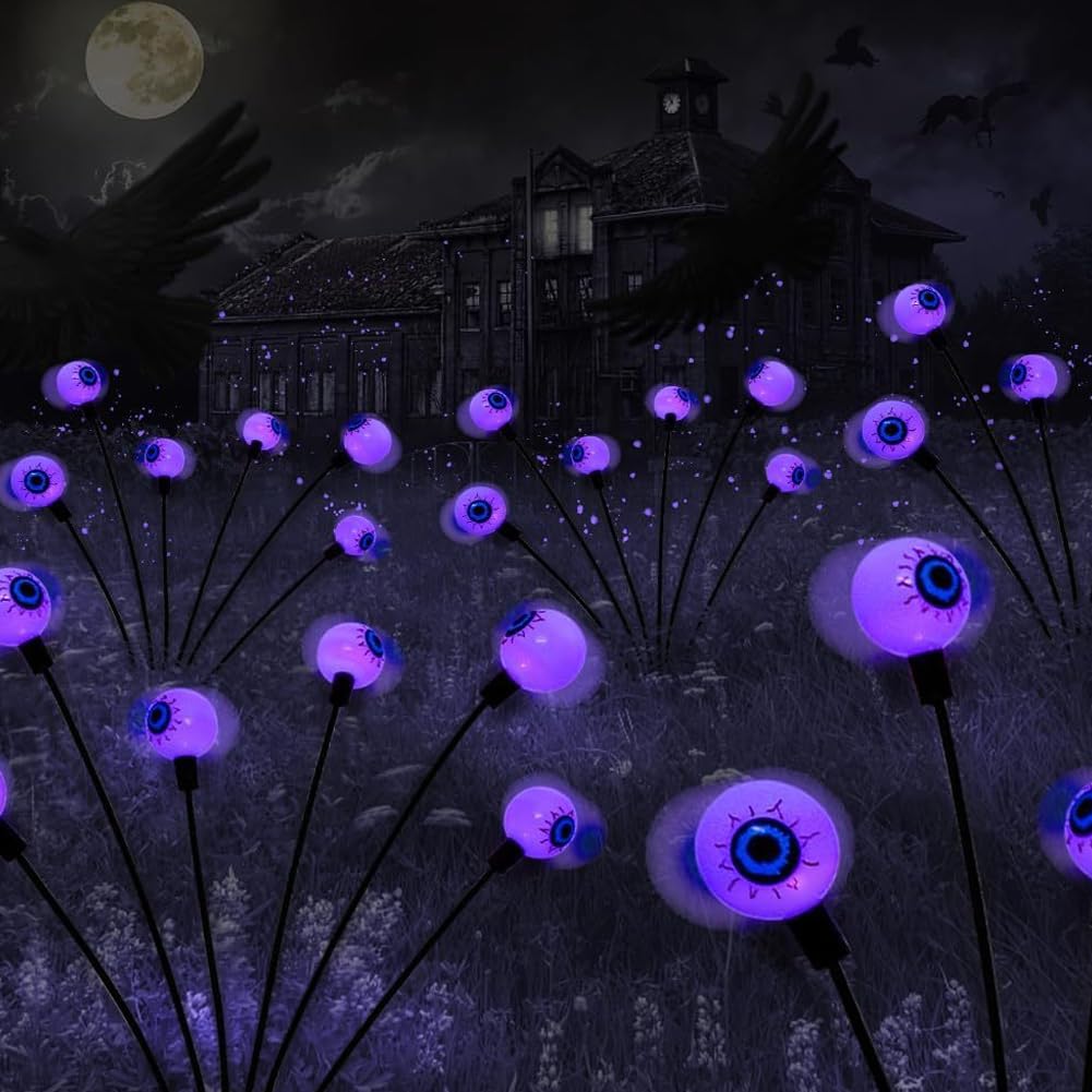 10-in-1 Solar Powered LED Ghost Eye Stake Light-Next Deal Shop-Purple-Next Deal Shop