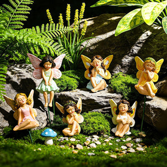 Set of 6 Adorable Miniature Fairy Figurines