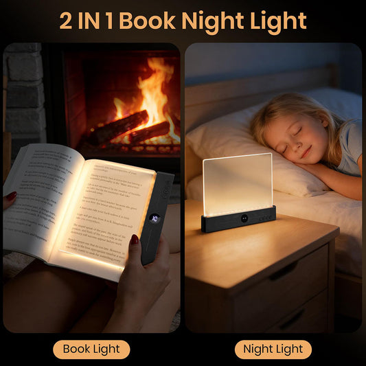 2-in-1 Rechargeable LED Reading & Bedside Light - Bedroom Desk Night Book Lamp