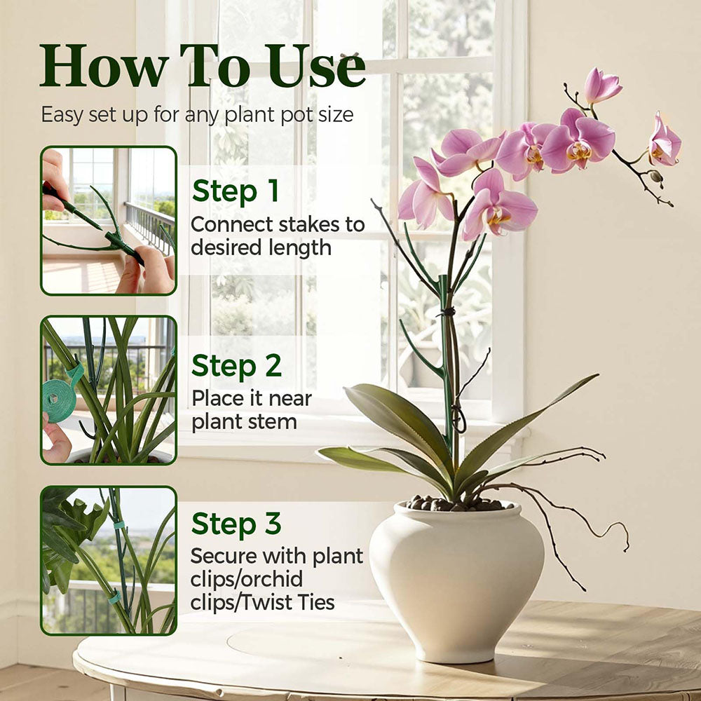 10 Pcs - Stackable Monstera Plant Support Stake - Garden Potted Plant Vine Climbing Support Decoration