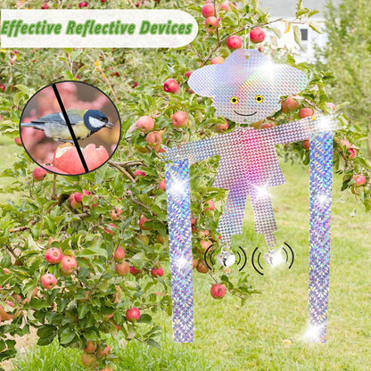 Reflective Scarecrow Hanging Bird Deterrent - Garden Yard Backyard Bird Repellent Decor