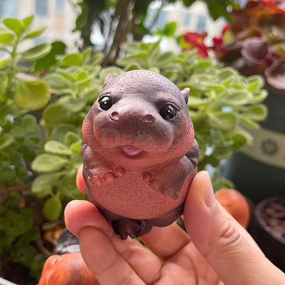 Adorable Chubby Hippo Pot Hugger - Garden Yard Potted Plant Edge Decor