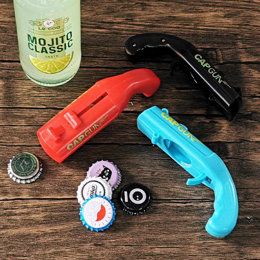 Set of 3 Bottle Opener Cap Launchers - Fun Beer Opener For Home Kitchen Bar Party Novelty Gift