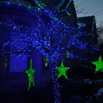 Solar Powered Blue Fairy LED String Lights - 100 LED, Weatherproof Outdoor Holiday Garden Party Decor Lighting