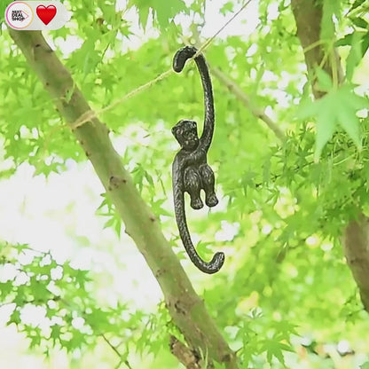 Heavy Duty Cast Iron Monkey Hook - Multi-Purpose Hanging Hook For Garden Home Wall Plant Pot Hanging Decoration