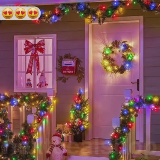 Solar Powered Multicolor LED Fairy String Lights  -  Weatherproof Patio & Tree Accent Lighting