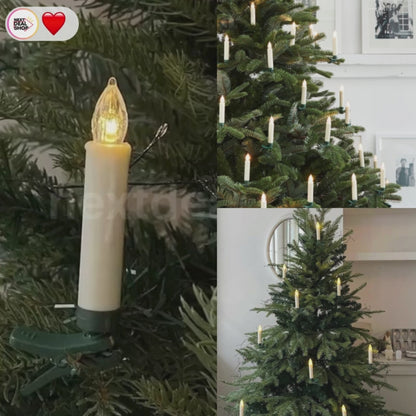 Battery-Powered Flameless Clip-On Christmas Tree Candles with Remote - 10 Pcs, Warm White Tree Lighting