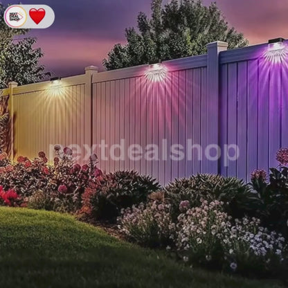 Dazzling Solar Powered 2 Mode LED Fence Light - 4 Pack, Waterproof Outdoor Patio Wall Garden Lighting