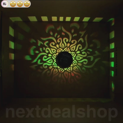 Solar Powered Color-Changing Mandala Pattern Wall Light - Waterproof Patio Fence Lighting