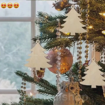 10 Pcs DIY Wood Pieces for Christmas Tree Ornaments