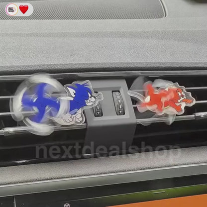 2 Pcs Running Cat & Mouse Car Air Vent Decor Set - Car Air Vent Cute Interior Decor