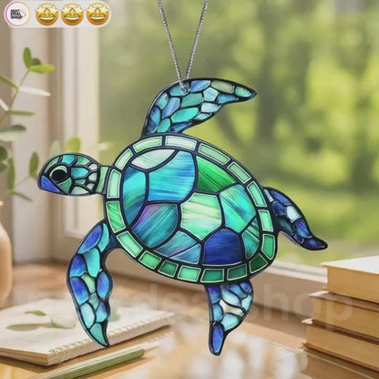 Charming Sea Turtle Suncatcher with Story Card