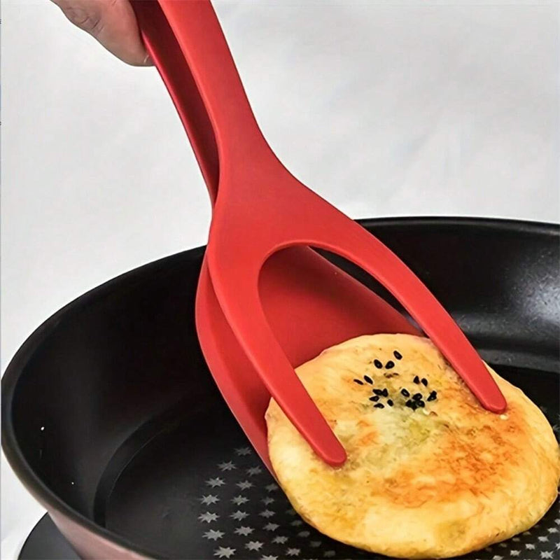 2-in-1 Grip and Flip Spatula Tong - Multi Purpose Kitchen Cooking Tool for Flipping Serving Food